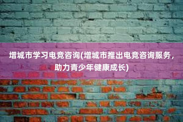 增城市学习电竞咨询(增城市推出电竞咨询服务，助力青少年健康成长)