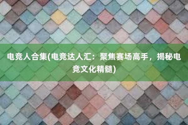 电竞人合集(电竞达人汇：聚焦赛场高手，揭秘电竞文化精髓)