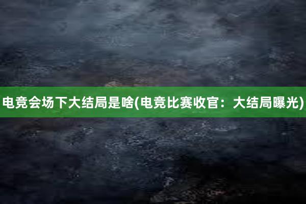 电竞会场下大结局是啥(电竞比赛收官：大结局曝光)