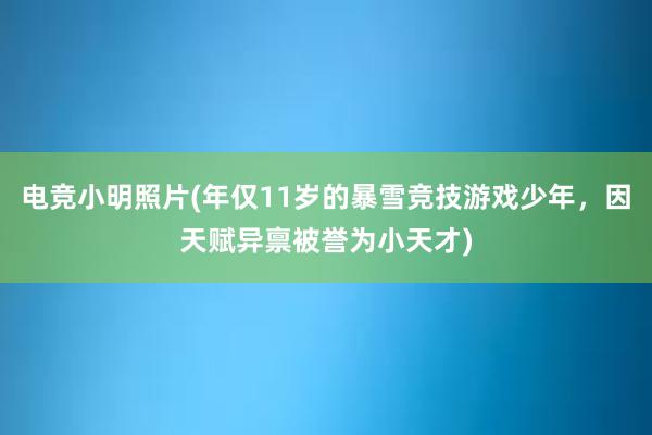 电竞小明照片(年仅11岁的暴雪竞技游戏少年，因天赋异禀被誉为小天才)