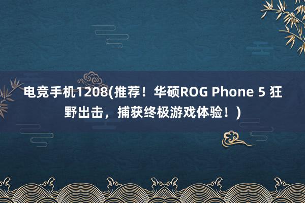 电竞手机1208(推荐！华硕ROG Phone 5 狂野出击，捕获终极游戏体验！)