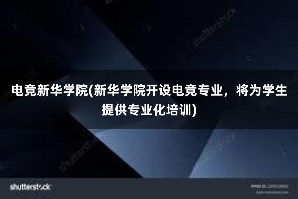 电竞新华学院(新华学院开设电竞专业，将为学生提供专业化培训)