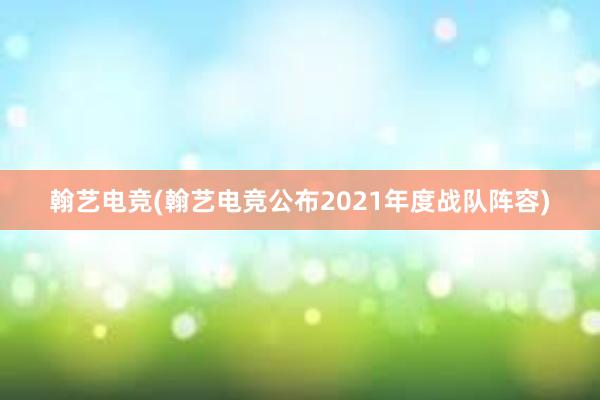 翰艺电竞(翰艺电竞公布2021年度战队阵容)