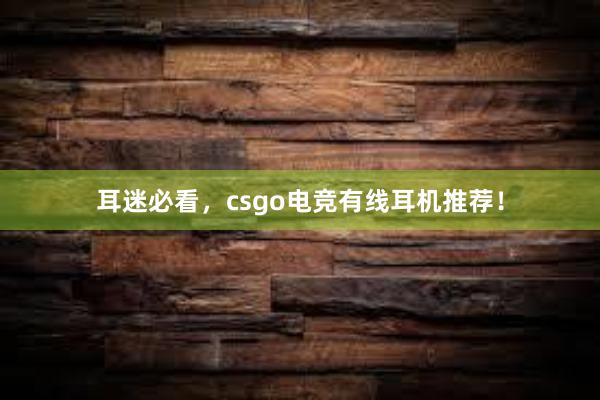 耳迷必看，csgo电竞有线耳机推荐！