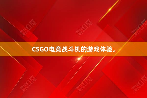 CSGO电竞战斗机的游戏体验。