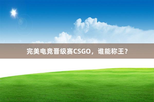 完美电竞晋级赛CSGO，谁能称王？