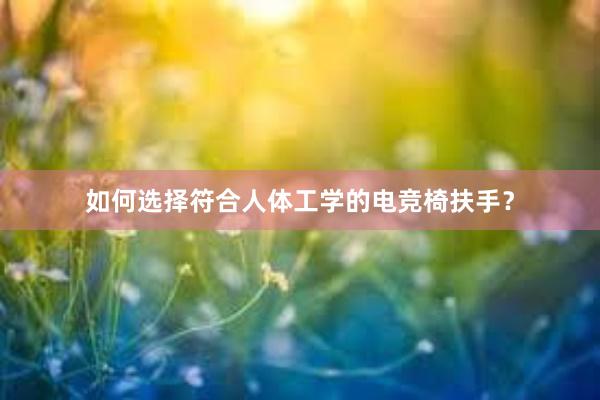 如何选择符合人体工学的电竞椅扶手？