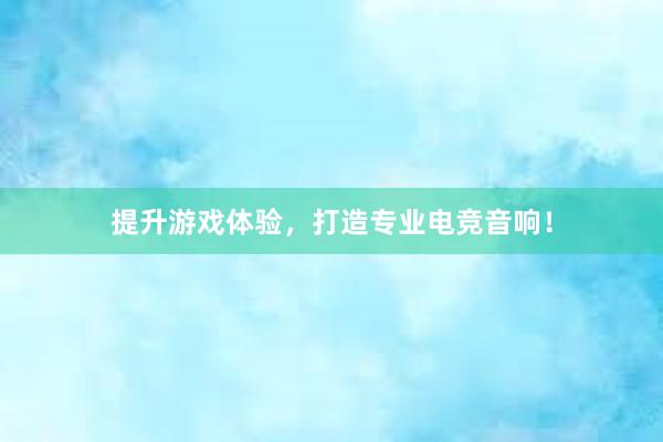 提升游戏体验，打造专业电竞音响！