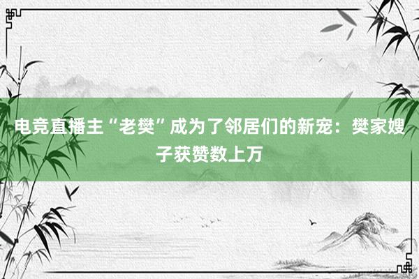 电竞直播主“老樊”成为了邻居们的新宠：樊家嫂子获赞数上万